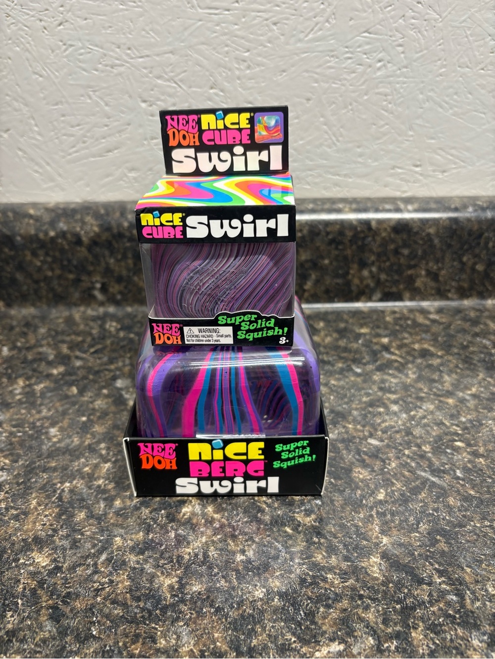 NeeDoh Swirl Lot. Nice Cube and Nice Berg.